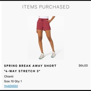 Lululemon Spring Breakaway Short
